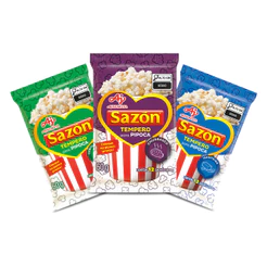 Kit Tempero SAZÓN® para Pipoca Manteiga, Churrasco e Cebola e Salsa - Combinação de Sabores para Sessões de Cinema