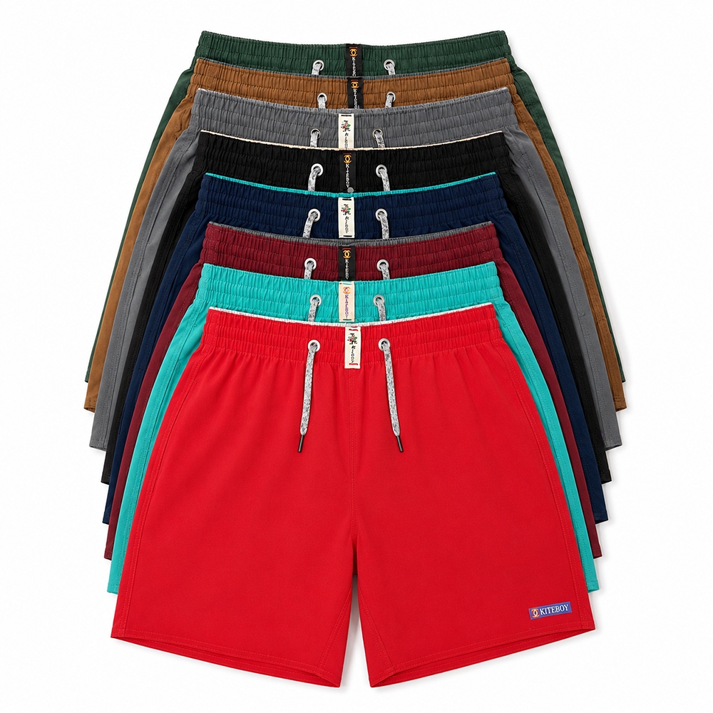 Kit 5 Short Microfibra Tactel Masculino Premium Cós Elástico Cordão Bolsos Praia Casual