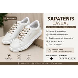 Sapatênis Feminino Known Off White Casual Confortável Moda Feminina