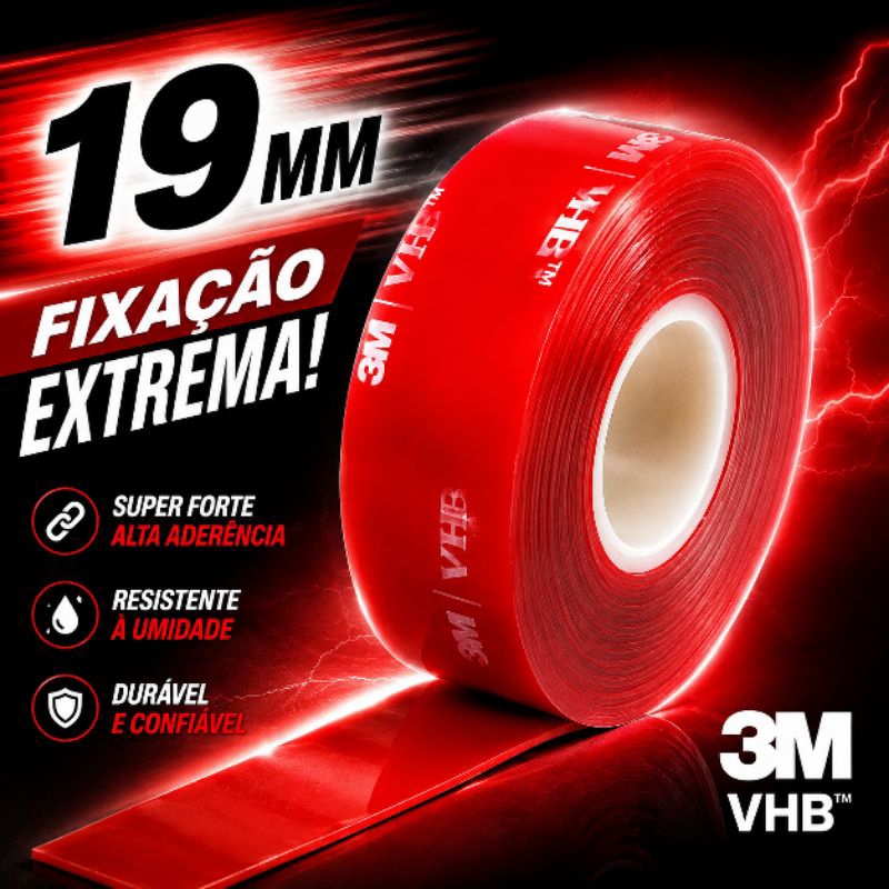 fita dupla face 3M original - 19mmx2 metros extra forte