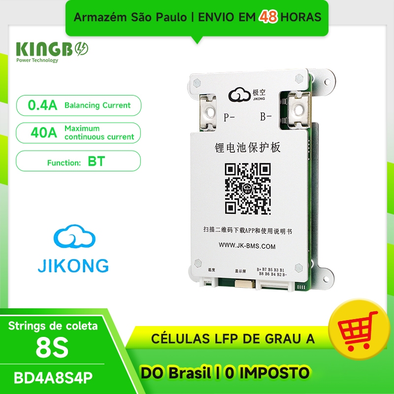 Kingbo JK BMS BD4A8S4P Suporta 4S 8S com 0.4A Placa de Proteção