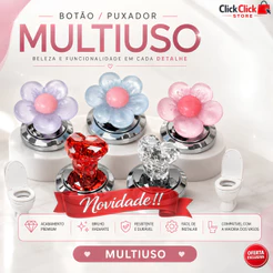 Botão de Descarga e Puxador de Gaveta Flor e Coração Decorativo Multiuso | Escolha a variação SQ