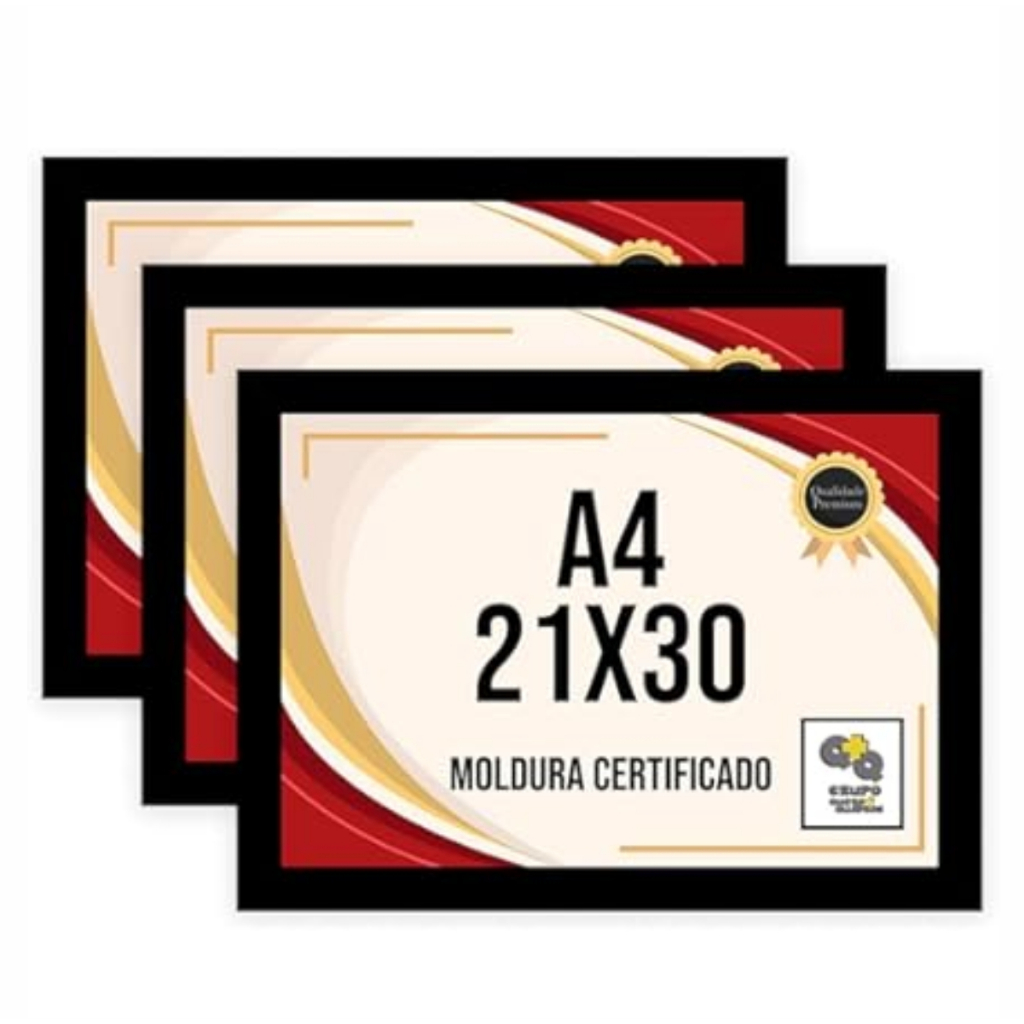 Quadro Moldura para Certificado A4 Com vidro Para parede Escritório