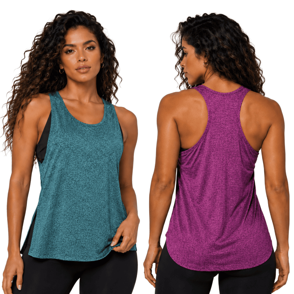KIT 2 Regatas Feminina Fitness Academia Treino Esportiva Confortável para Exercícios Variados P ao GG