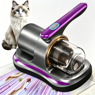 Aspirador Anti‑Ácaros Sem Fio Portátil Recarregável USB, Remove Pó, Ácaros e Pelos de Pet, para Colchão e Sofá