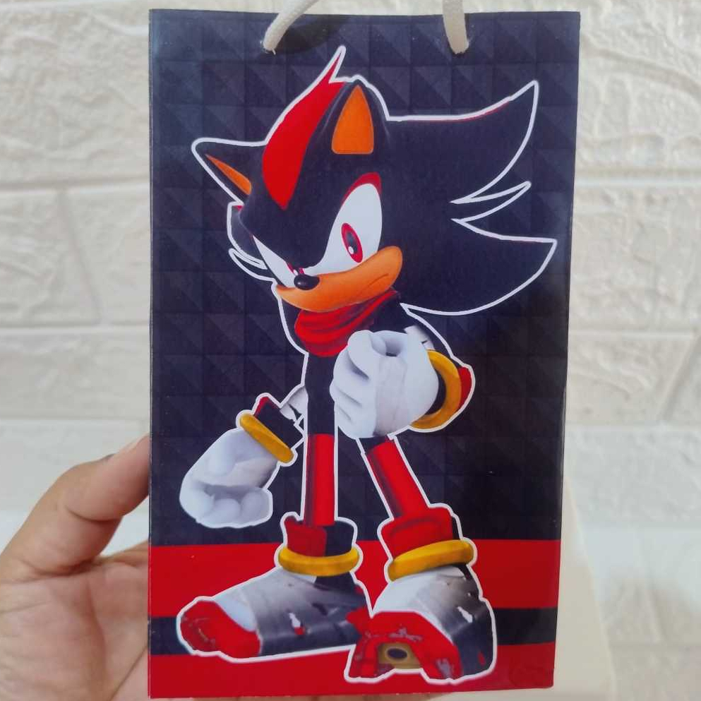 Sacolinha surpresa SHADOW SONIC VERMELHO/PARA MONTAR/ lembrancinhas SHADOW SONIC VERMELHO/ personalizados SONIC VERMELHO