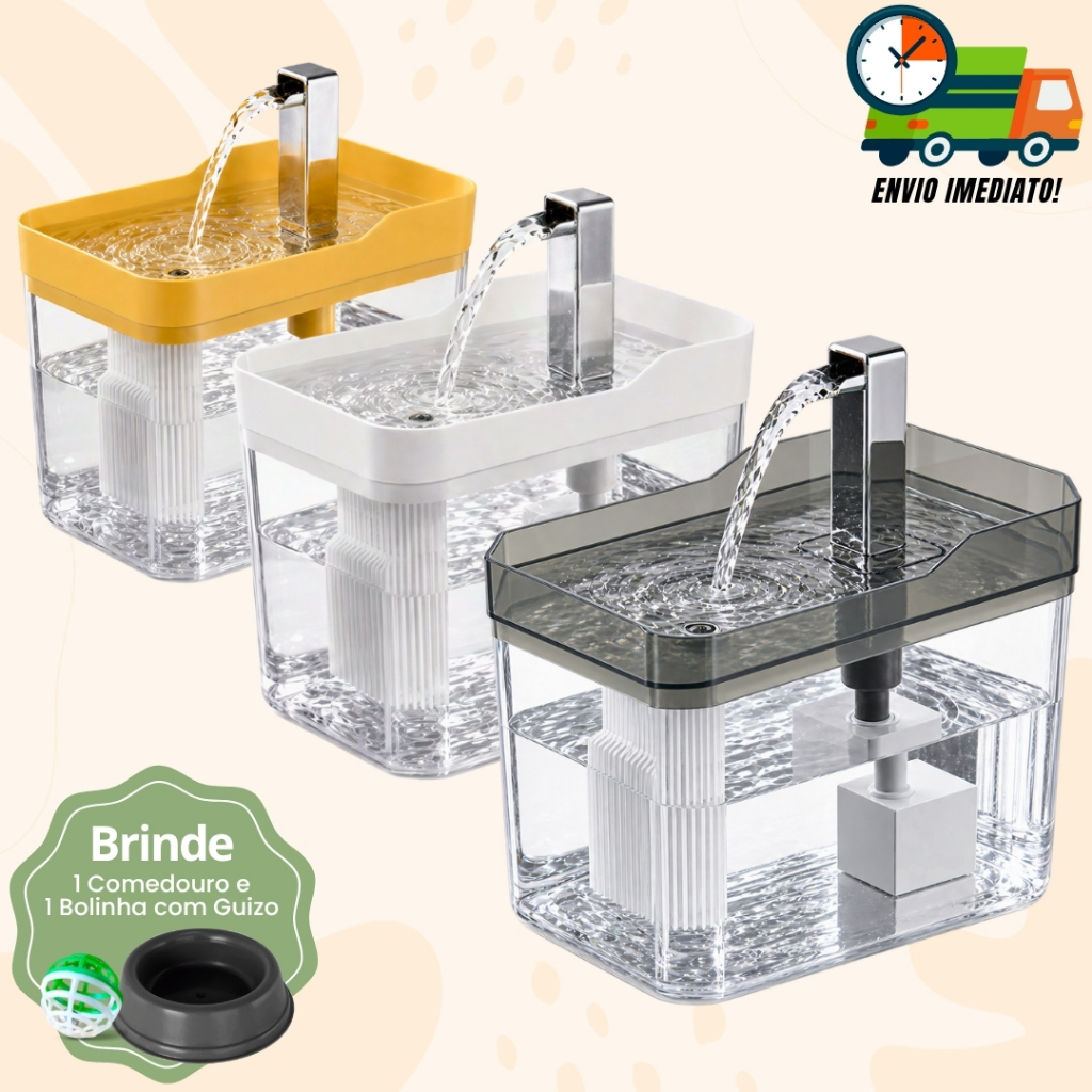 Fonte Automática com Purificador de Água para Gatos