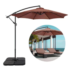 Ombrelone Guarda Sol 3 Metros Praia Jardim Piscina Lateral Com Base 60L Revomax