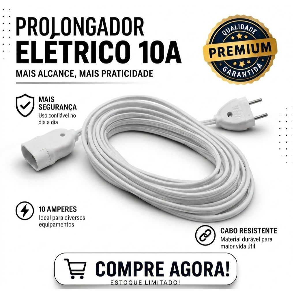 Prolongador Tomada 10A Extensão Elétrica