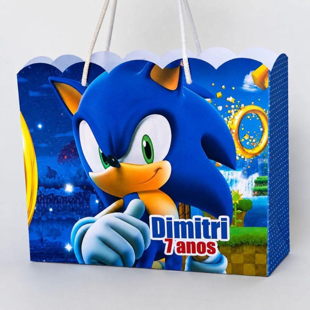 Sacolinhas Personalizada Sonic - Lembrancinha Prsonalizada - Lembrancinha de Aniversario - Festa Infantil