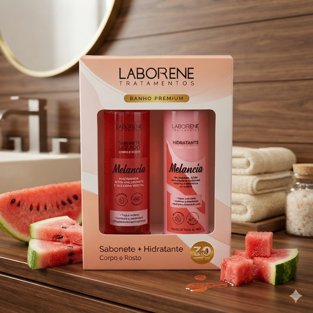 KIT PRESENTE - Sab. líquido 200ml + Hidra. corpo e rosto 200ml Laborene