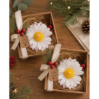 Lembrancinha de Natal velas flor completo
