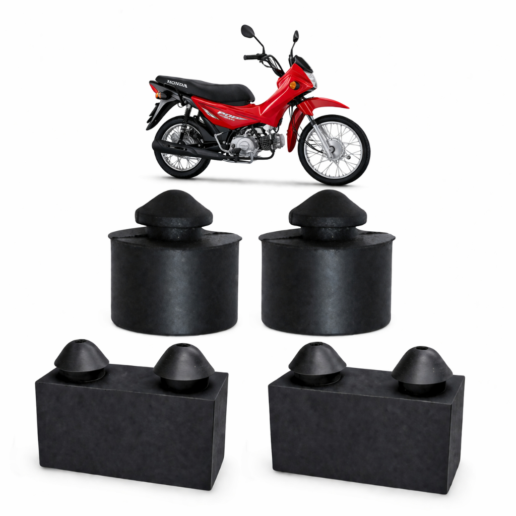Kit Borrachas Fixação Banco Honda Pop 100 Pop 110 110i Coxim Assento 4 Peças