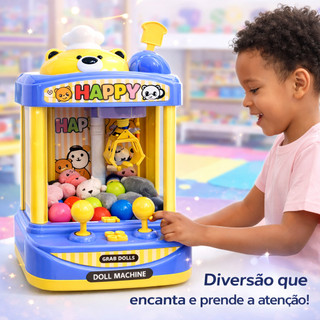 Mini Maquina De Pegar Bichinhos Brinquedo Infantil Garra Amarela Música e Sons Diversão