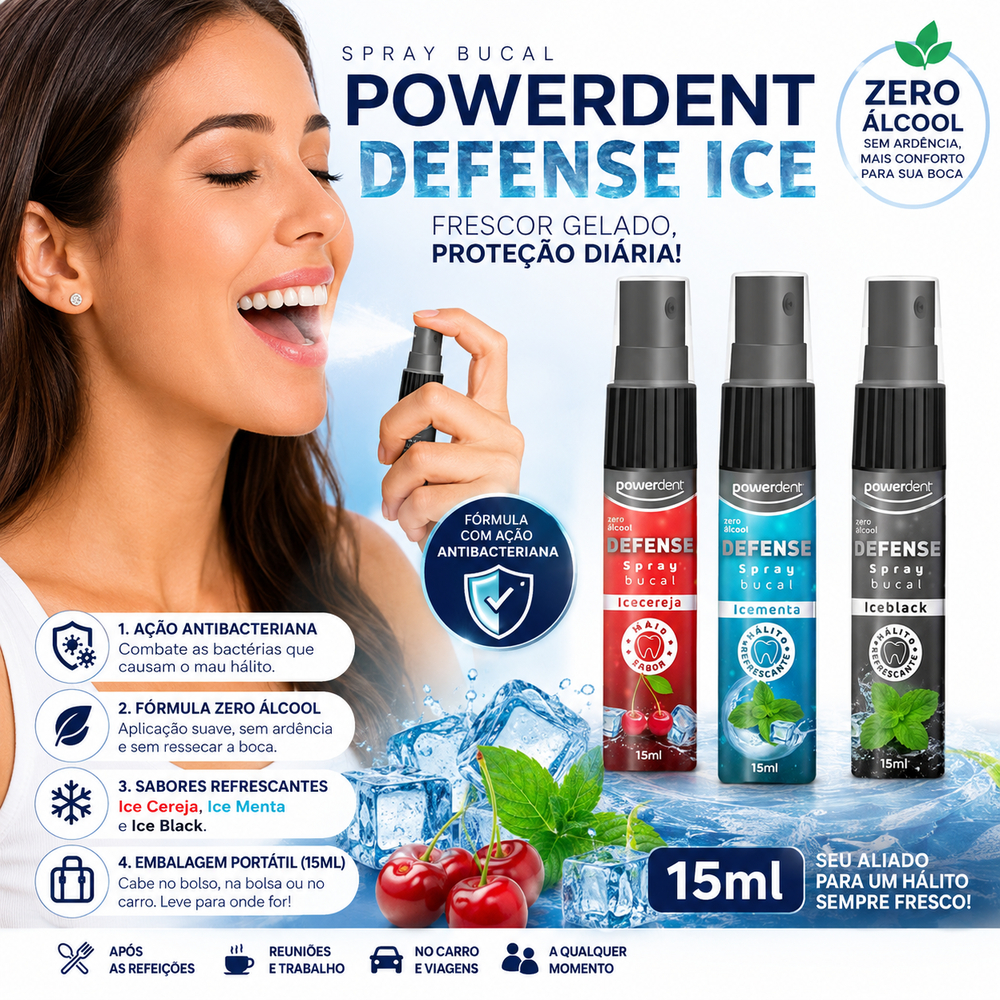 Spray Bucal Defense Elimina Mal Hálito 15ml Powerdent