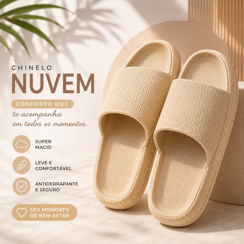 Chinelo Nuvem Ortopédico Macia Leve Plataforma  Antiderrapante flexivel Macio Confortável