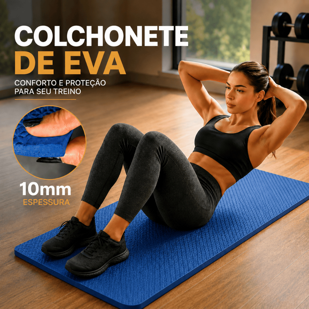 Colchonete EVA 100 x 50 cm 10mm Exercício Yoga Atividade Física Escola Ginástica Aeróbica Abdominal