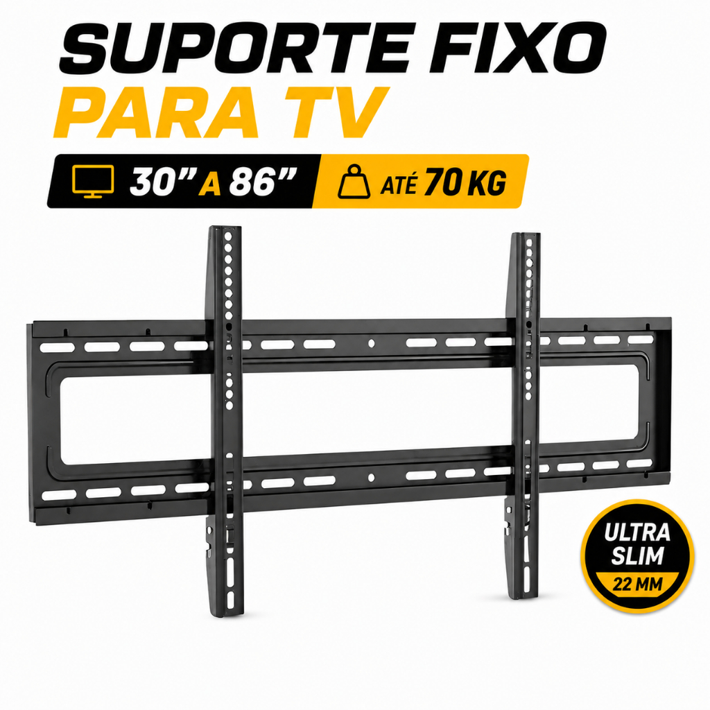 Suporte Universal Smart TV 30 a 86 Polegadas Profissional Reforçado LCD LED 4K F