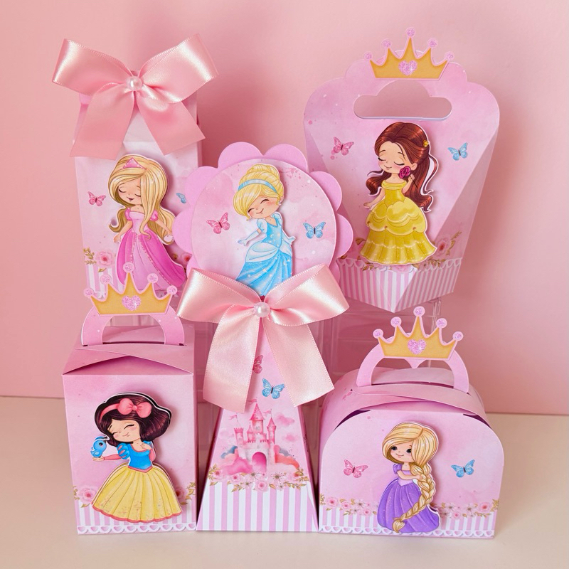 Kit Festa (PEGUE E MONTE) Princesas Baby Personalizado | Lembrancinhas | Caixas | Aniversário