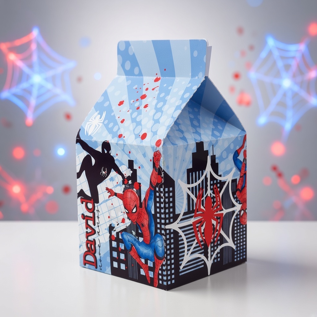 Kit 10 Caixa Milk Homem Aranha Personalizados /Lembrancinha de Festa /Aniversário / PEGUE E MONTE