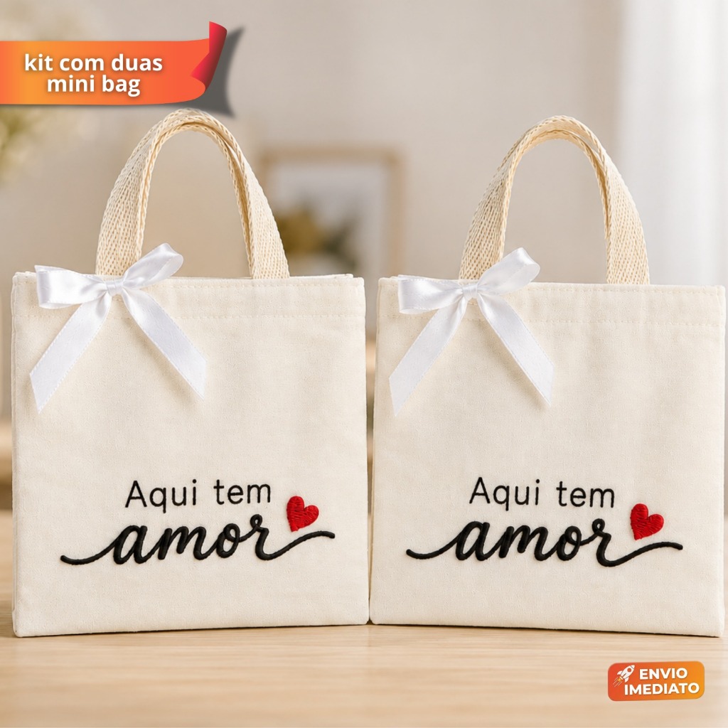kit com  2 Mini sacolinhas bag lembrancinha aniversários casamento batizado primeira comunhão professor