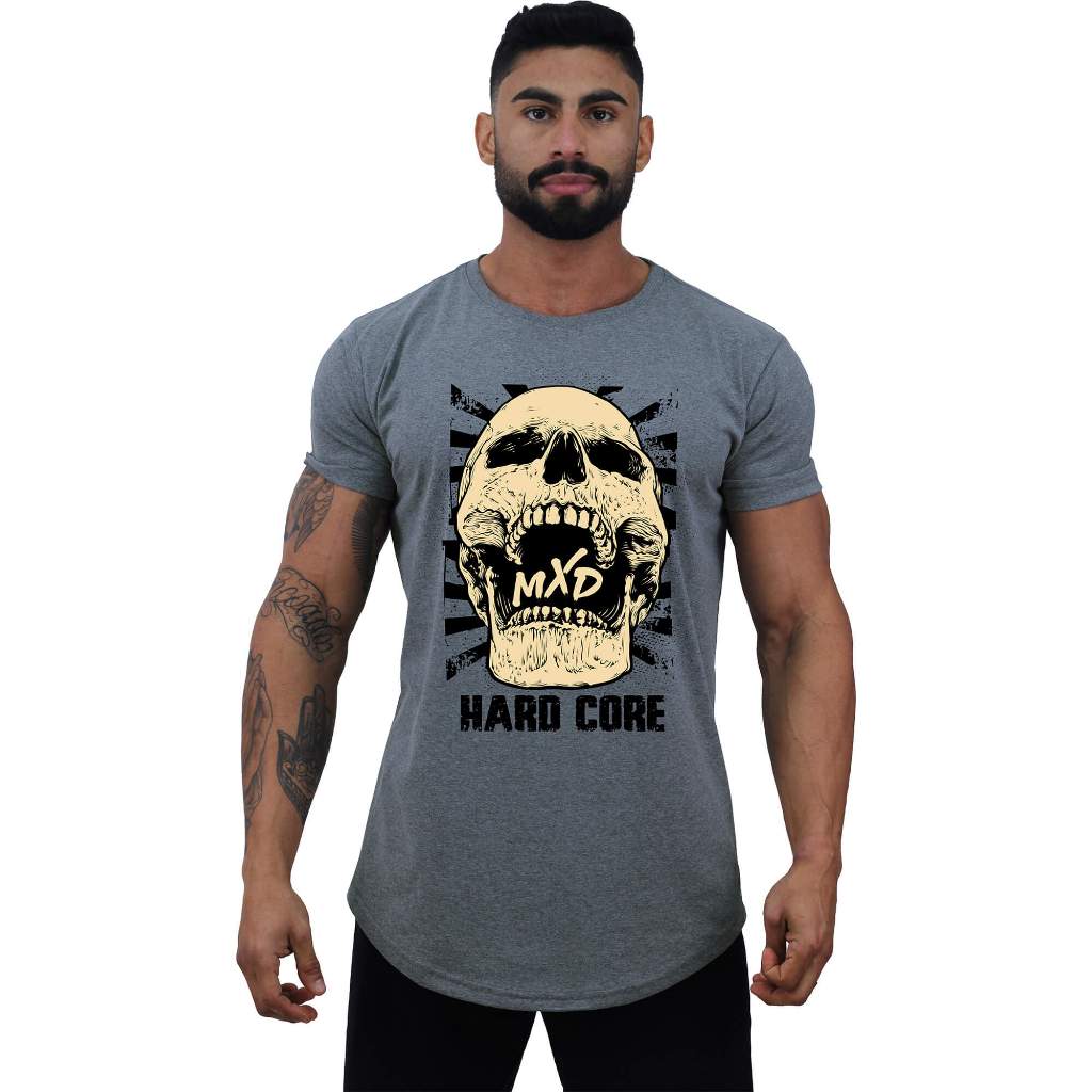 Camiseta Longline Slim Masculina MXD Conceito Academia Musculação Casual Carta Reis Estampas