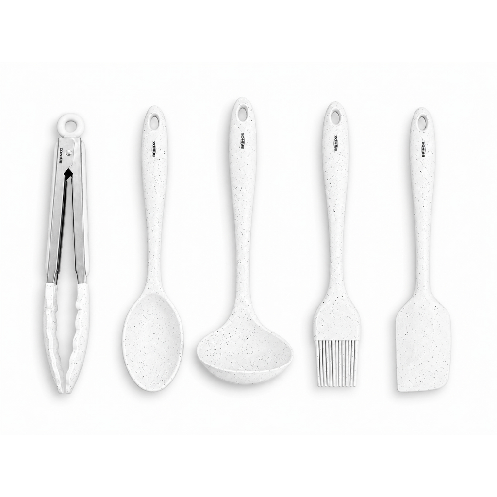 Espatula, Concha, Colher, Pincel e Pegador De Silicone 28cm Cozinha Flex Vanilla Brinox