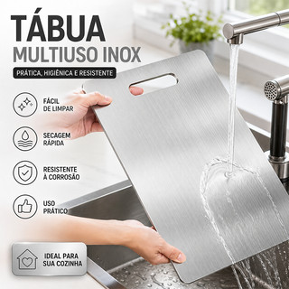 Tábua de Corte Profissional em Aço Inoxidável 304, Antimofo e Antibacteriano, Ferramenta …