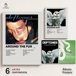 Quadro Placa Decorativa Deftones Around The Fur em MDF 28x20cm