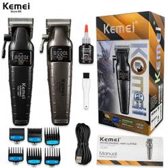 Kemei 1667 Máquina De Cortar Cabelo Profissional 9000RPM Aparador De Elétrico Sem Fio Corte 10W