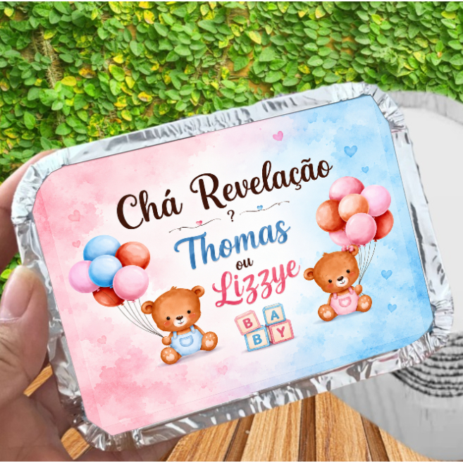 Marmita personalizada CHÁ REVELAÇÃO URSINHOS /  personalizados / kit marmita / lembrancinhas de aniversário