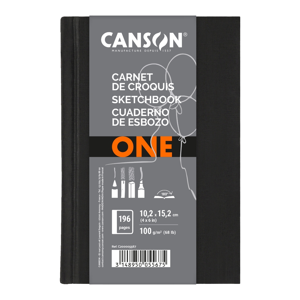 Bloco Sketchbook Canson One 98fls 100g/m2 A6(15,2cmx10,2cm)