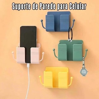 Kit 3 Peças Suporte de Parede Multifuncional para Celular e Controle Remoto Organizador A…