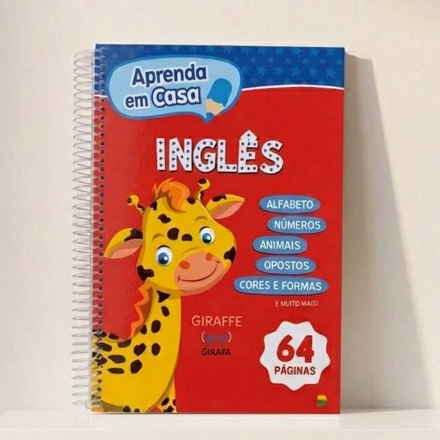 Caderno de Cartilhas de Alfabetizações Inglês atividades Alfabeto Números Animais Cores e Formas