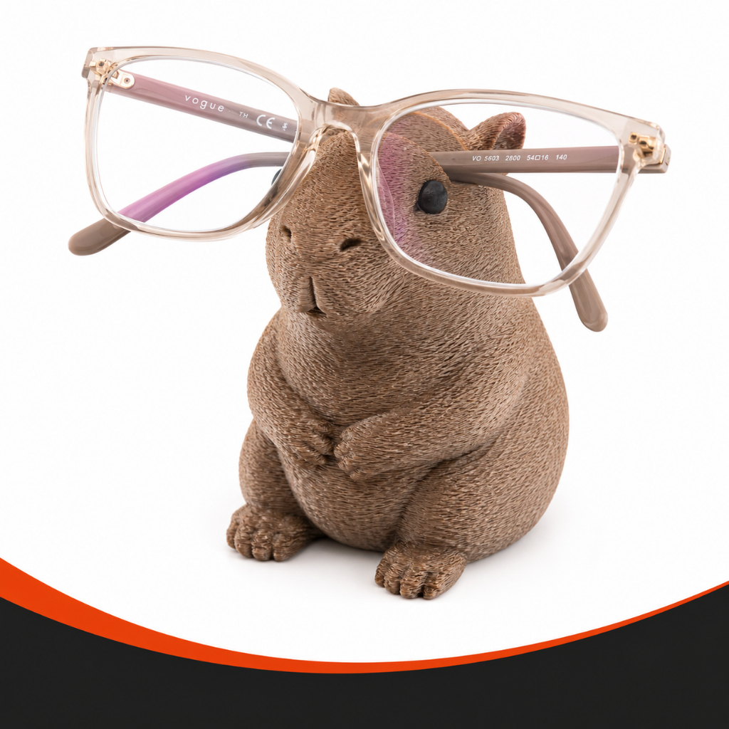Suporte de Óculos Capivara Porta Óculos de Mesa Decorativo Para Escritório Quarto Cabeceira e Presente