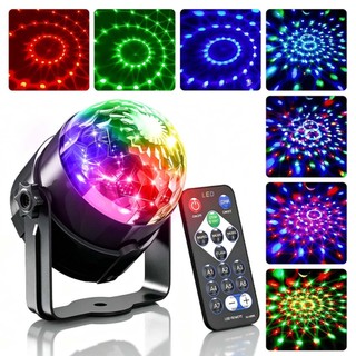 Mini Globo Jogo De Luz Bola Giratorio Festa Balada Dj Led Rgb Colorido Com Controle Remoto Pisca Conforme Ritmo