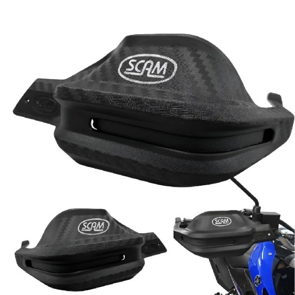 Protetor de Mão Scam Preto Yamaha Crosser150 Fibra de Carbono