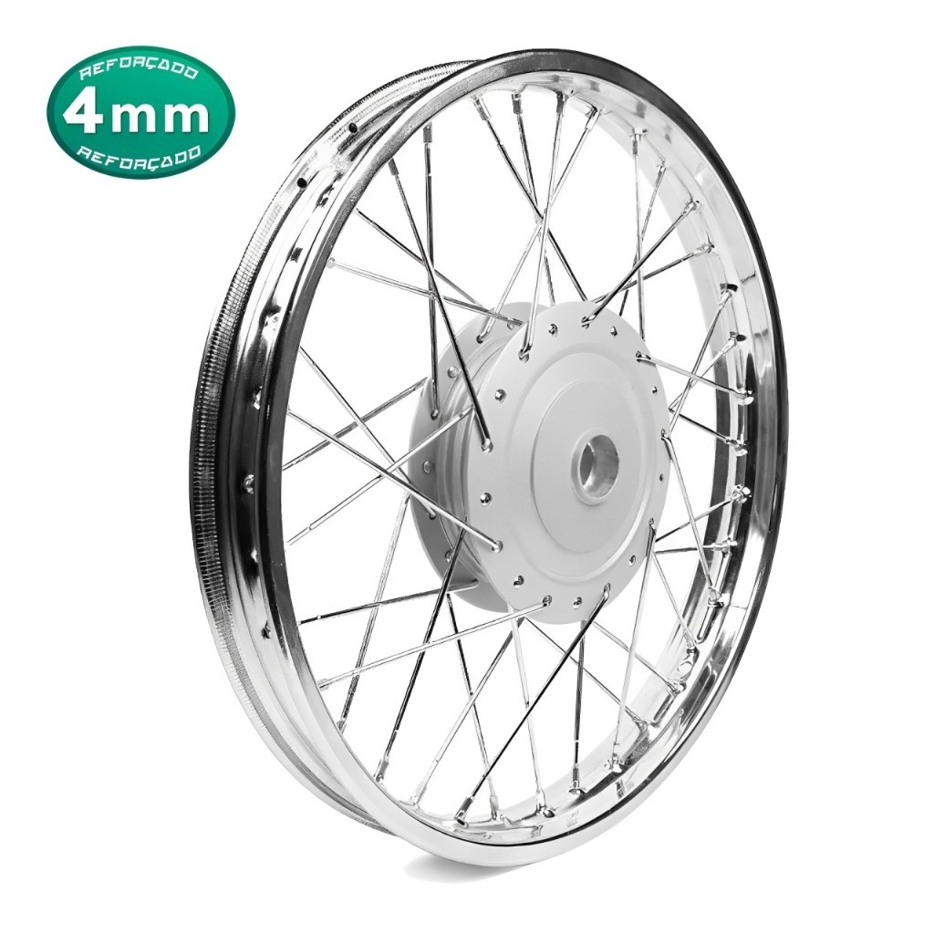 Roda Aro Calha Jante Folha Dianteira Raiada Raio 4mm Honda Biz 100 110 125 Tambor Alinhada Montada