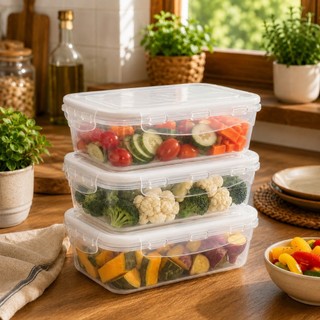 Pote Hermético 500ml Plástico com Tampa e Vedação Branca para Alimentos e Lanches