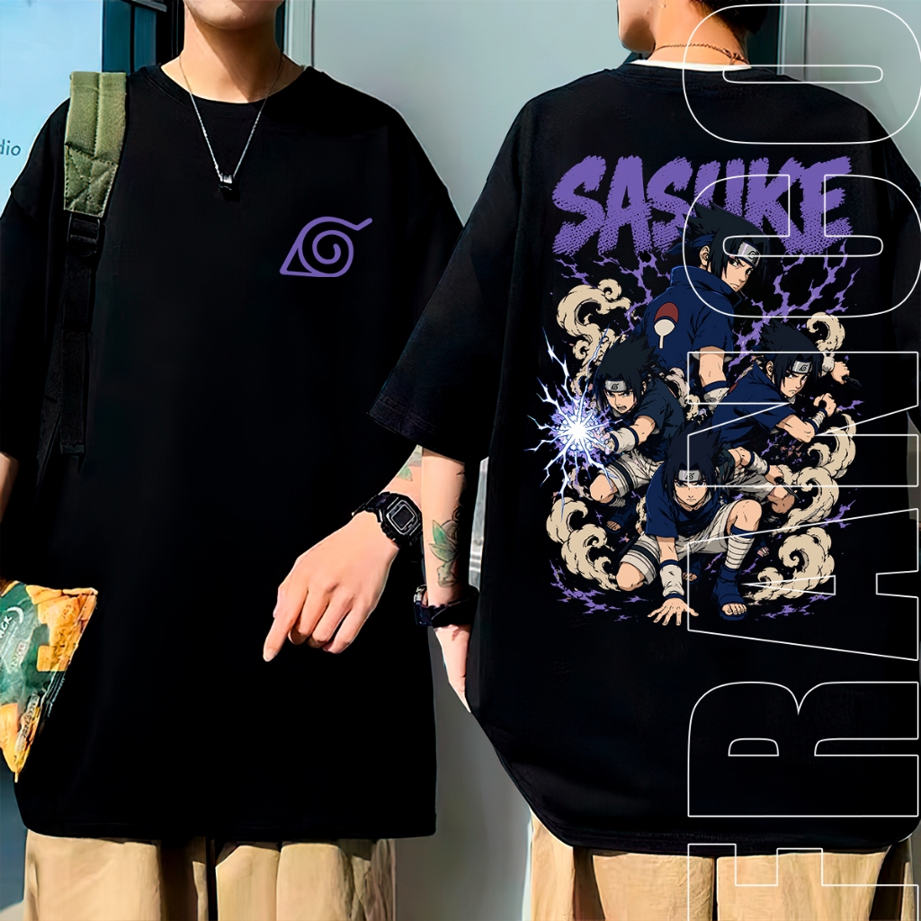 Camisas Oversized Unissex Time 7 Sakura Sasuke e Naruto 100% Algodão