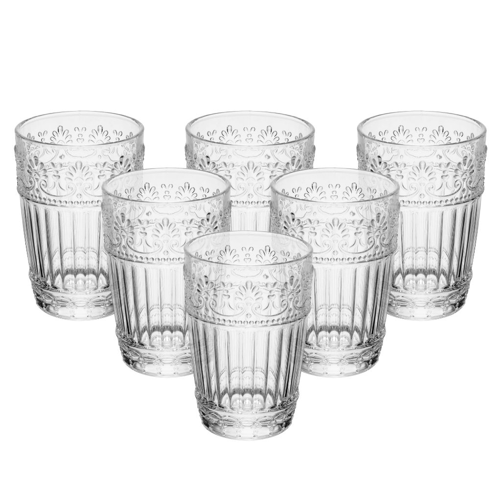 Conjunto 6 Copos Mauve Wolff 350ml Vidro Copos para Agua Sucos Bebidas Mesa Posta e Uso Diário Qualidade Praticidade Uso
