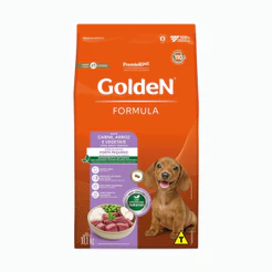 Ração pra Cães Filhotes Raças Pequenas Fórmula sabor Carne, Arroz e Vegetais Mini Bits 10.1kg Golden