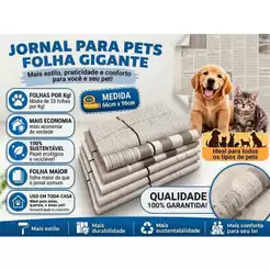PAPEL JORNAL PARA PETS FOLHA GIGANTE 66cm x 96cm