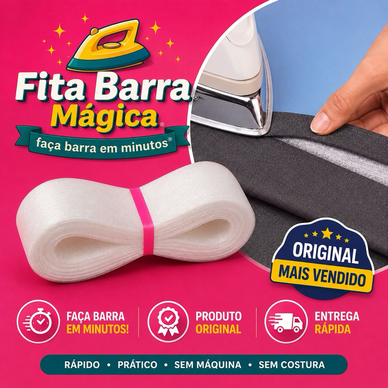 Fita Barra Mágica ORIGINAL - bainha Barra Calça Jeans Roupa Bainha cortina Ferro Passar tik tok