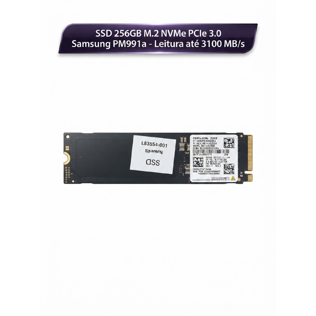 SSD 256GB M.2 NVMe PCIe 3.0 Samsung PM991a - Leitura até 3100 MB/s