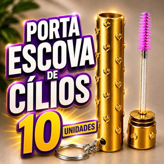 10 Porta Escova de Cílios com Chaveiro Removível | Estojo Protetor para Alongamento de Cílios | Design Borboletas