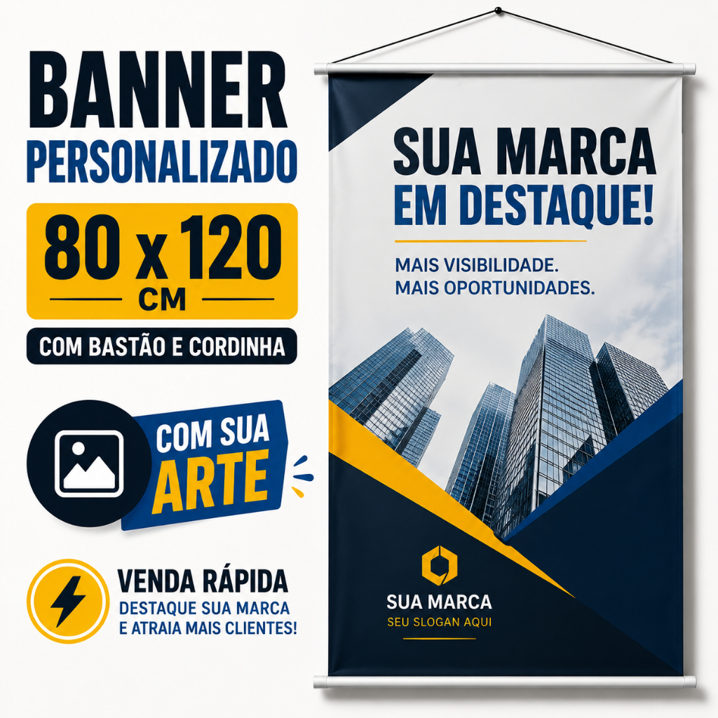 Banner Personalizado 120x80cm com sua Arte | Produção RÁPIDA _ Qualidade Fotográfica