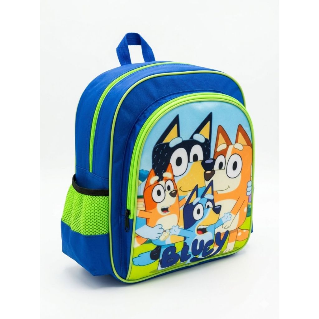 Mochila bolsa escolar costa bluey e bingo tamanho médio meninos azul aulas infantil