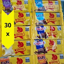 Kit Tabletes Chocolate Garoto Com 30 Unidades 80g
