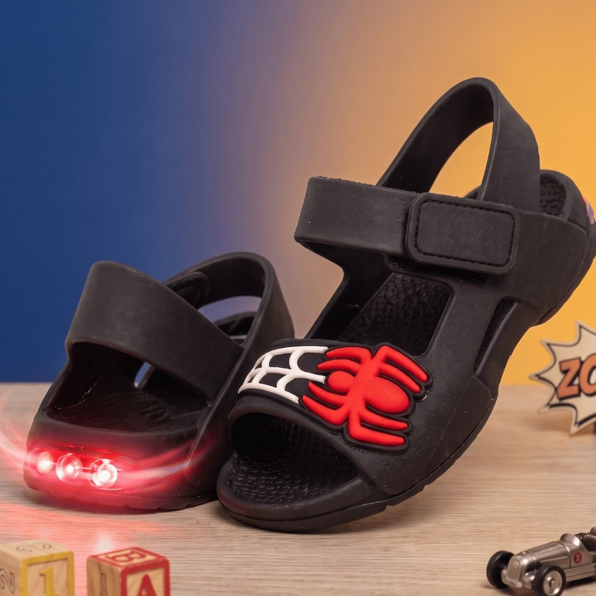 Sandália Papete Com LED Infantil Menino Confortável Volta As Aulas Masculino Criança Promoção